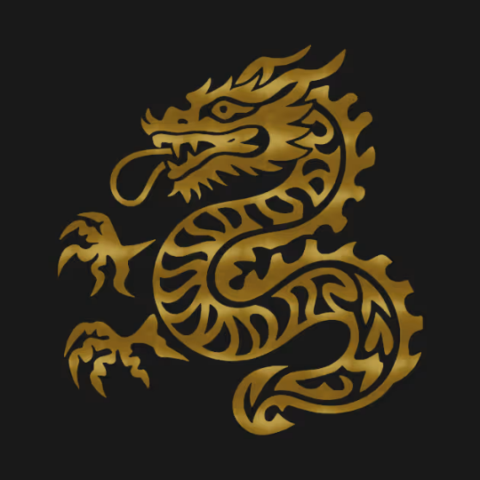 The Dragon - Chinese Zodiac - Tribal Gold