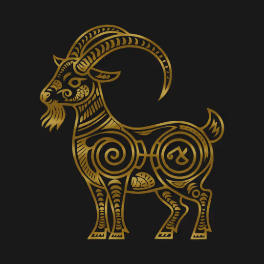 The Goat - Chinese Zodiac - Tribal Gold