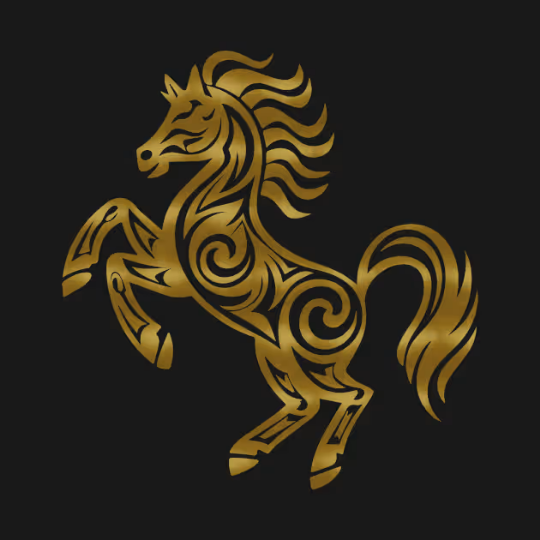 The Horse - Chinese Zodiac - Tribal Gold