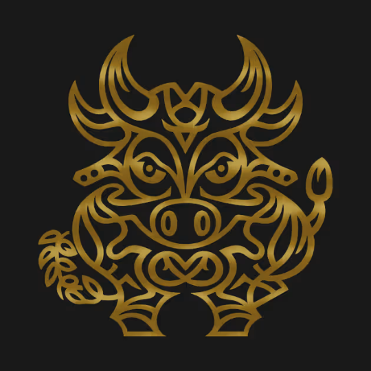 The Ox - Chinese Zodiac - Tribal Gold