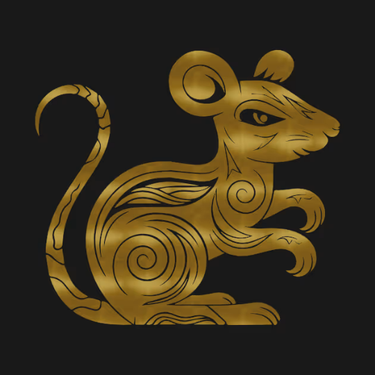 The Rat - Chinese Zodiac - Tribal Gold