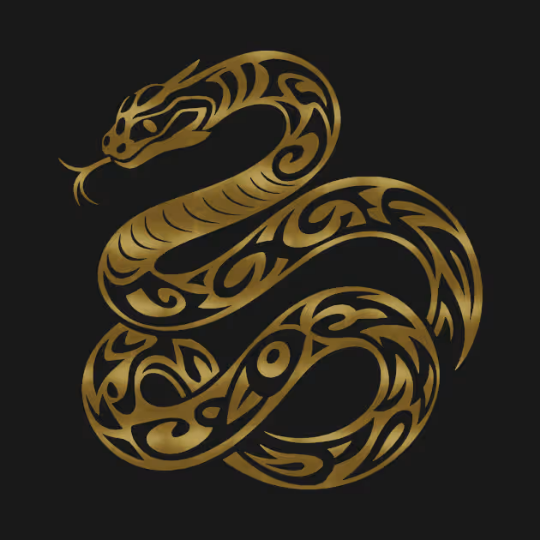 The Snake - Chinese Zodiac - Tribal Gold